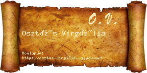 Osztás Virgília névjegykártya